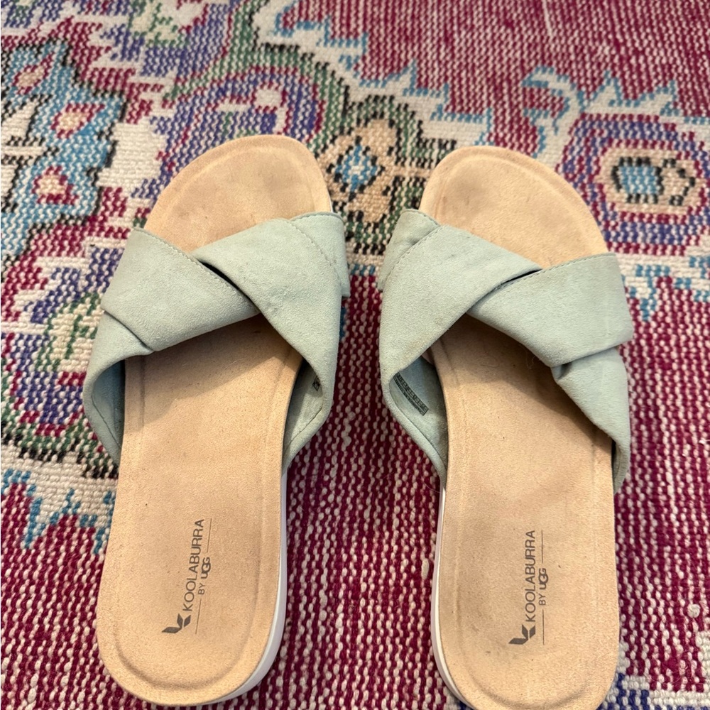 Koolaburra Women's Light Green Crisscross Sandals